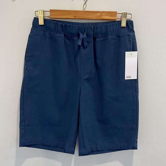 NWT NORDSTROM RACK Boys Pull On Shorts Drawstring Navy Blue X-Large 14-16 - Picture 1 of 11